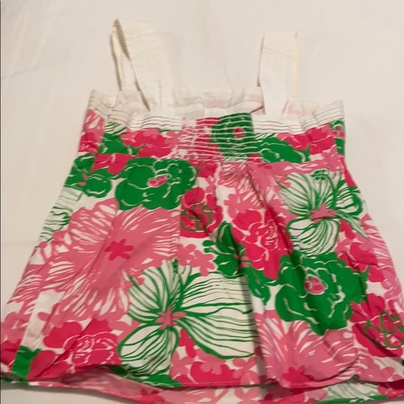 Lilly Pulitzer Pink Green Floral Tank Top Size 4 - Picture 5 of 5